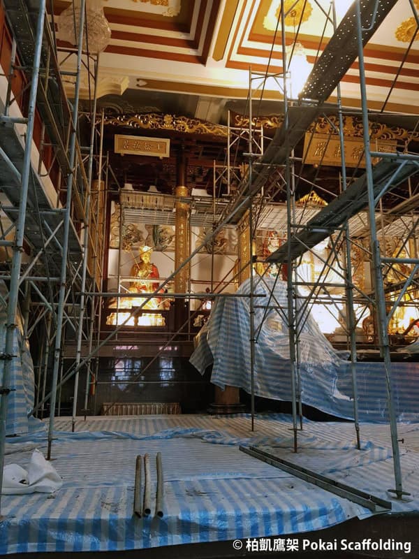 基隆靈泉禪寺古蹟維護工程與柏凱專業系統施工架搭設