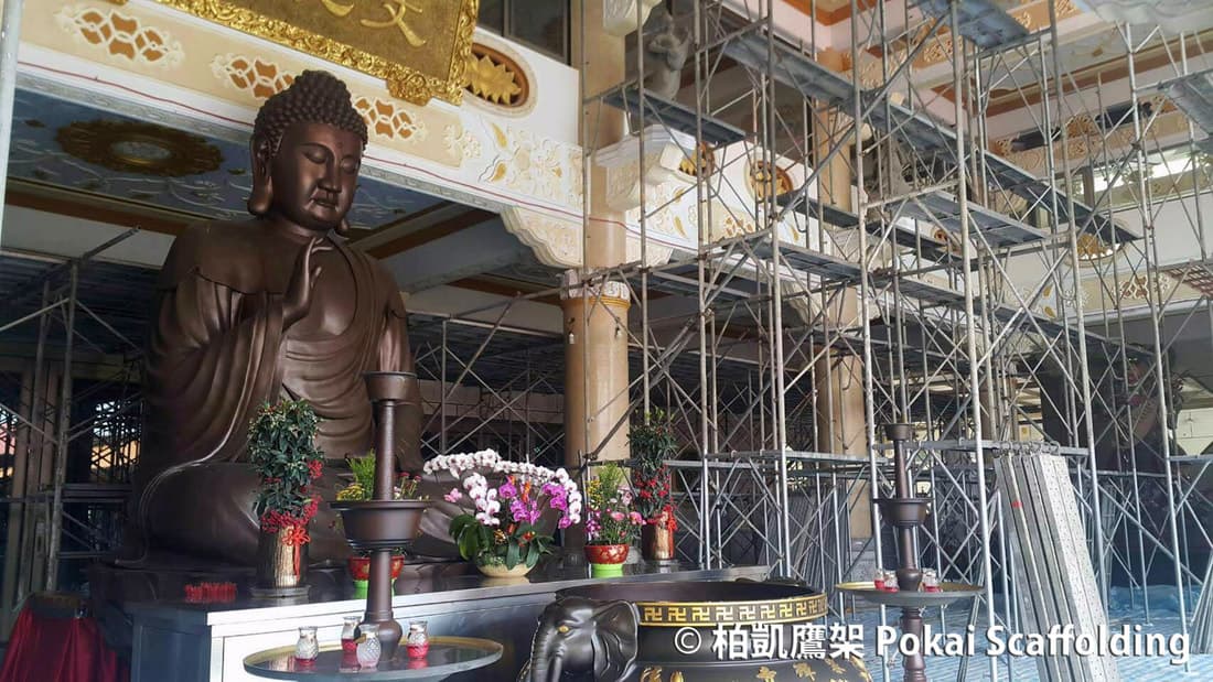 基隆靈泉禪寺古蹟維護工程與柏凱專業系統施工架搭設