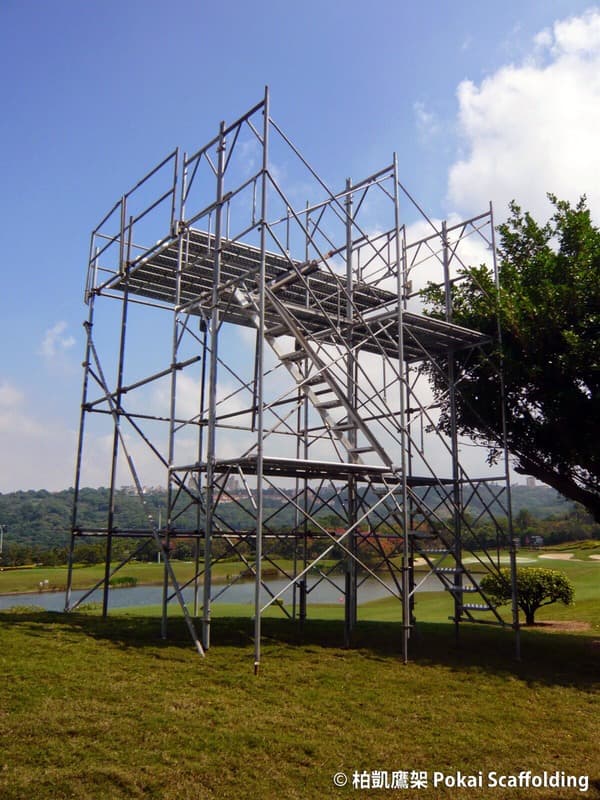 揚昇高爾夫球場戶外賽事景觀台與活動看台的鷹架搭設工程照