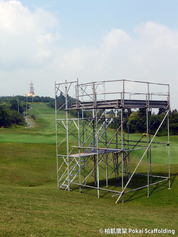 揚昇高爾夫球場戶外賽事景觀台與活動看台的鷹架搭設工程照