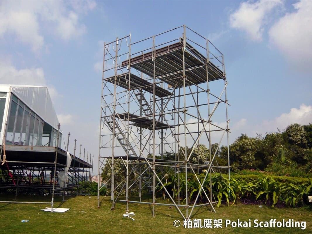 揚昇高爾夫球場戶外賽事景觀台與活動看台的鷹架搭設工程照