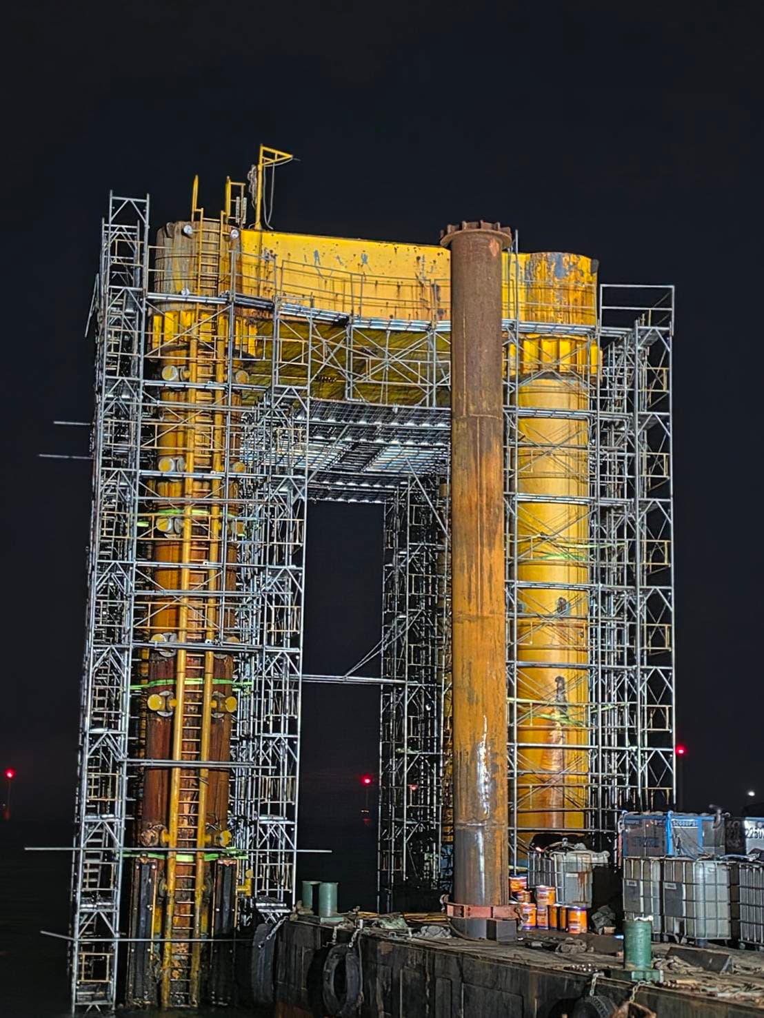 竹南外海觀測平台整修工程（夜間施工）｜柏凱鷹架